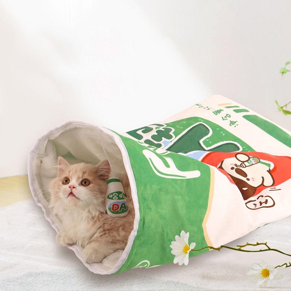 

Creative Plush Cat Sleeping Bag Cartoon Thickened Cat Nest Mat Pocket Type Winter Warm Kitten Quilt Bed Pet Supplies