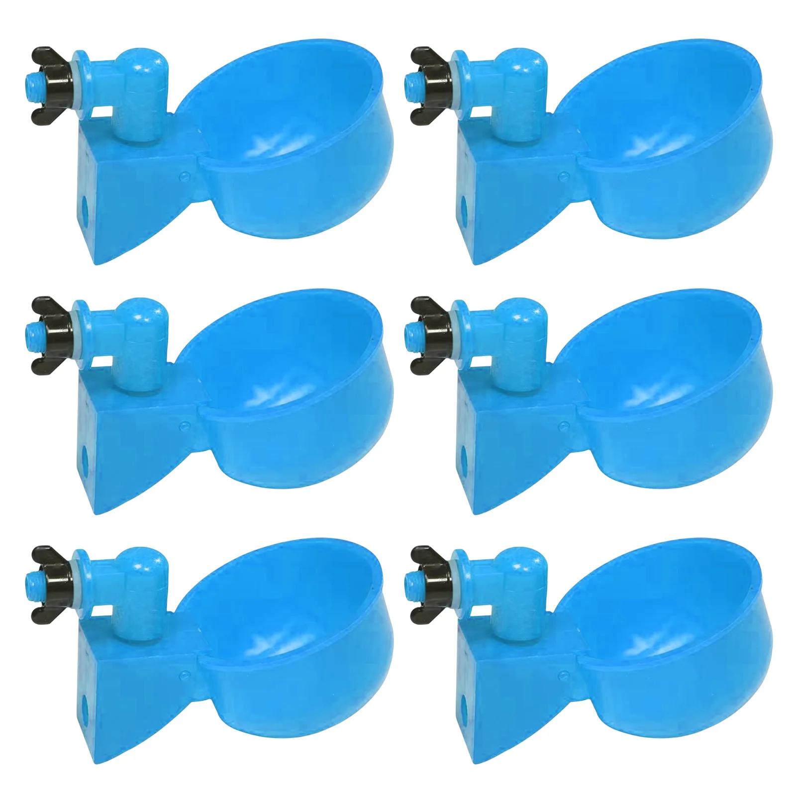 6Pcs Poultry Drinking Bowl Feeder Automatic Chicken Feeder Livestock Feeding Watering Supplies Farm Animal Drinking Water Feeder