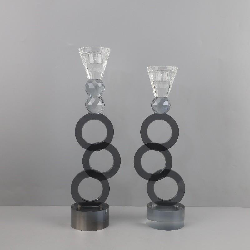 Simple Geometric Circular Crystal Ball Candle Holder Decoration Ornament, Dining Table Center Candle Holder, Home Decoration