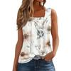 Ärmelloses T-Shirt mit plissiertem, quadratischem Kragen für Damen