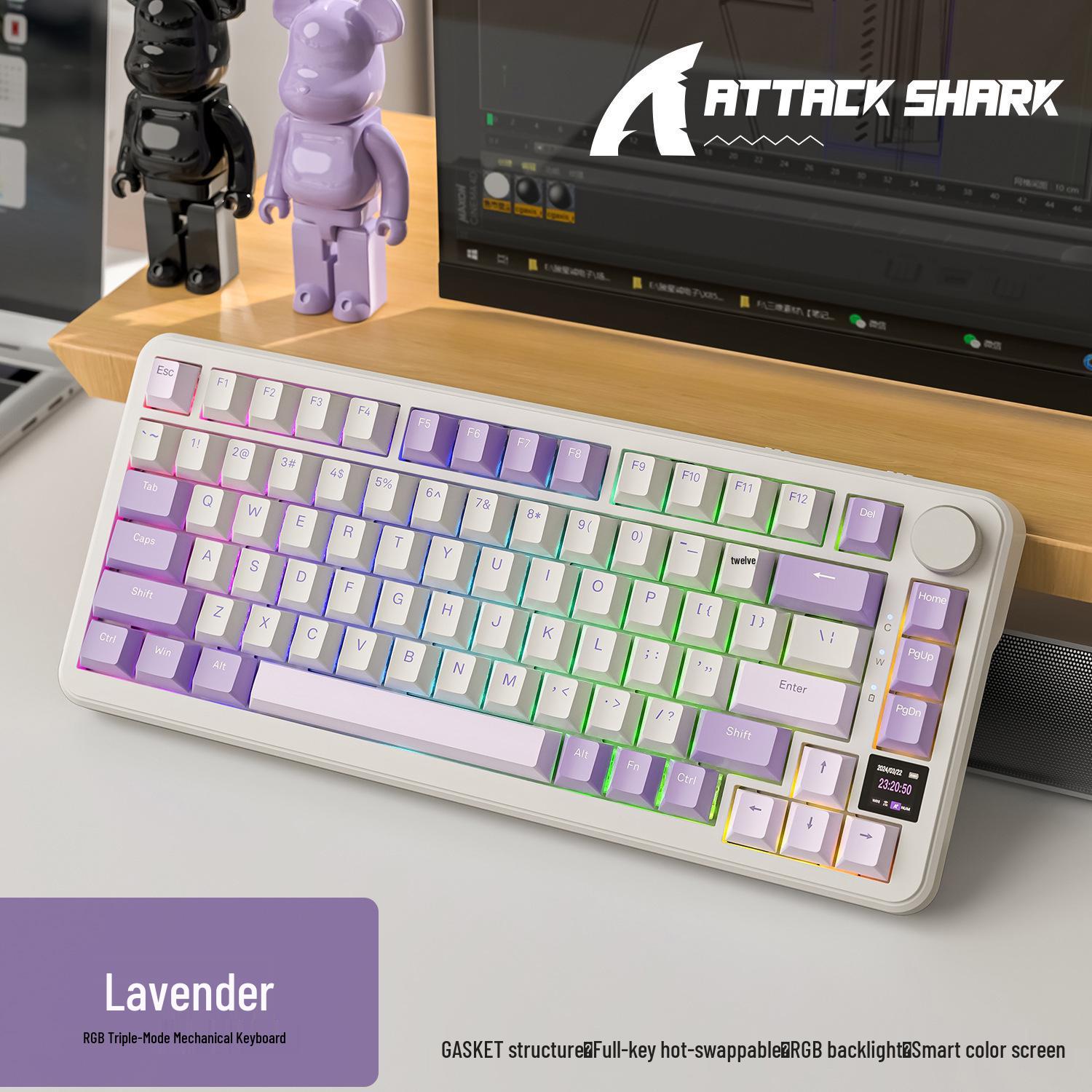 

Attack Shark X85PRO RGB Wireless Mechanical Keyboard - Tri-Mode, Customizable, Hot-Swappable, Illuminated