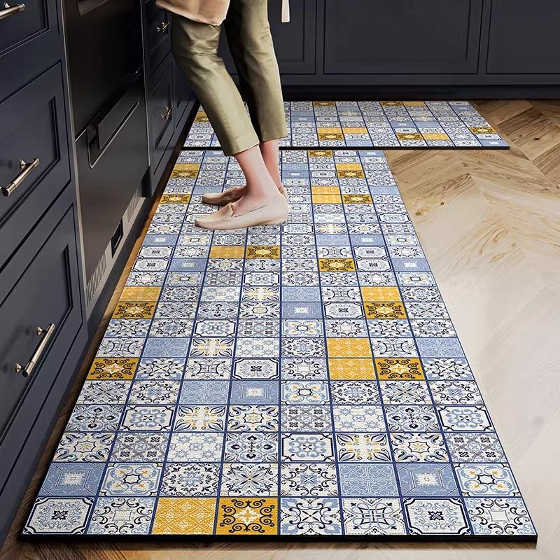 Kitchen Rug Long Carpet Absorbent Rug Non-slip Floor Mat American Style High-end Carpets Diatom Mud Mats Home Decoration Rugs