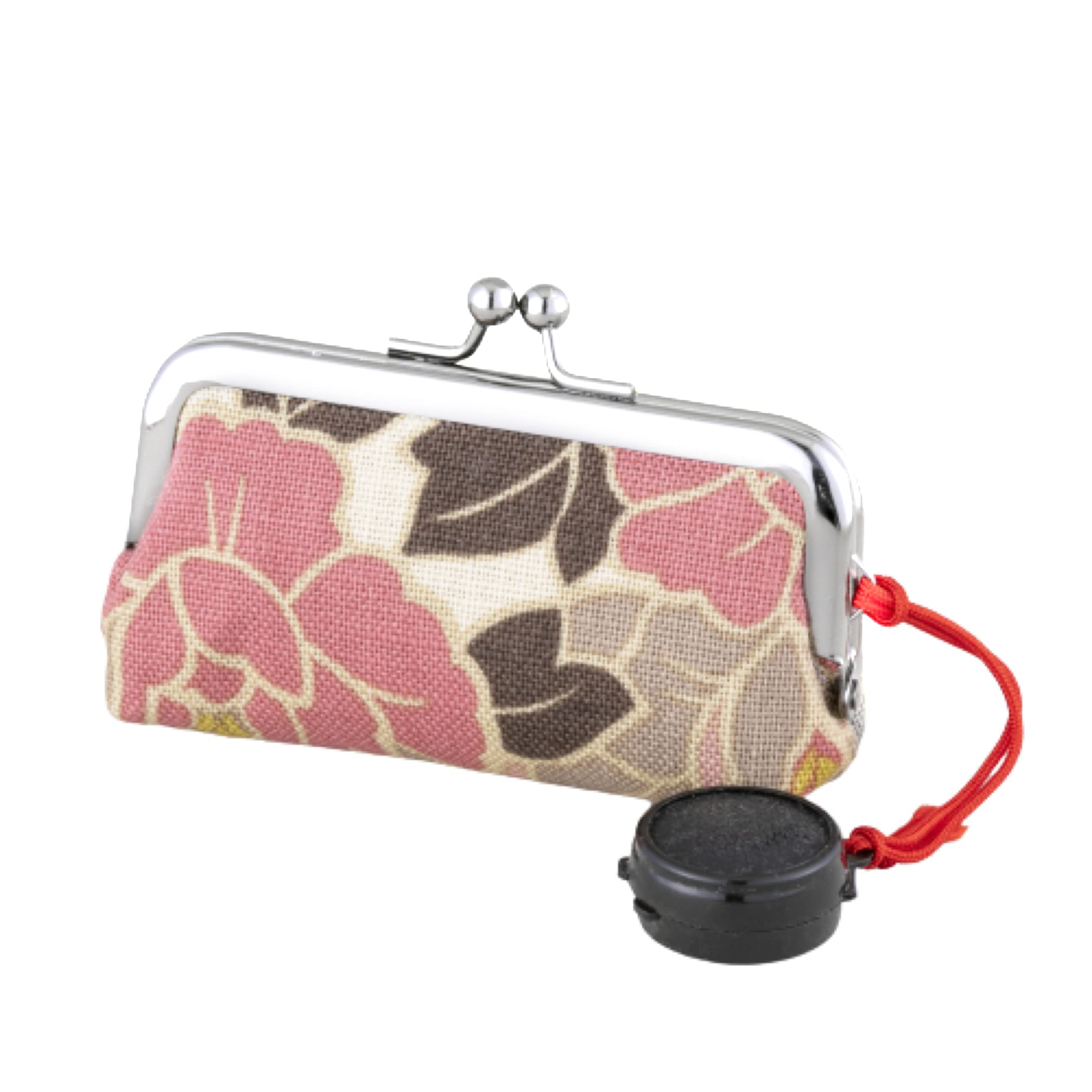 

Noren Seal Case with Ink Pad and Clasp 8 x x 2cm Holds 2 Made in Japan Official Seal Stamp Lipstick Shachihata Case (Retro Flower/Pink Beige) / 5.5cm