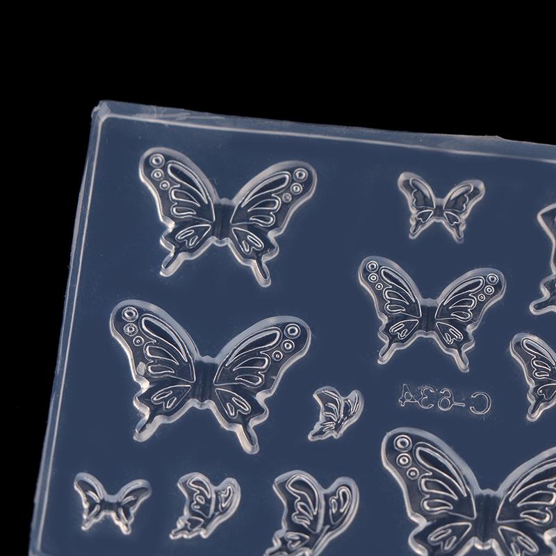 1Pc 3D Butterfly Diy Design Silicone Decorated Nail Art Templates Nails Mold Nail Manicure Art Mould Tools Decorations