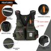 Gilet de sauvetage professionnel pour hommes Combinaison de flottaison Multi-poches Imperméable Pêche en mer Gilet réglable Gilets de pêche portables