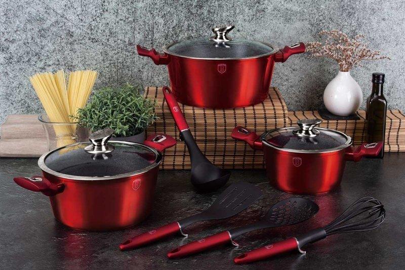 Berlinger Haus Bh-6162 Burgundy Granite Cookware Set 17 Pcs.