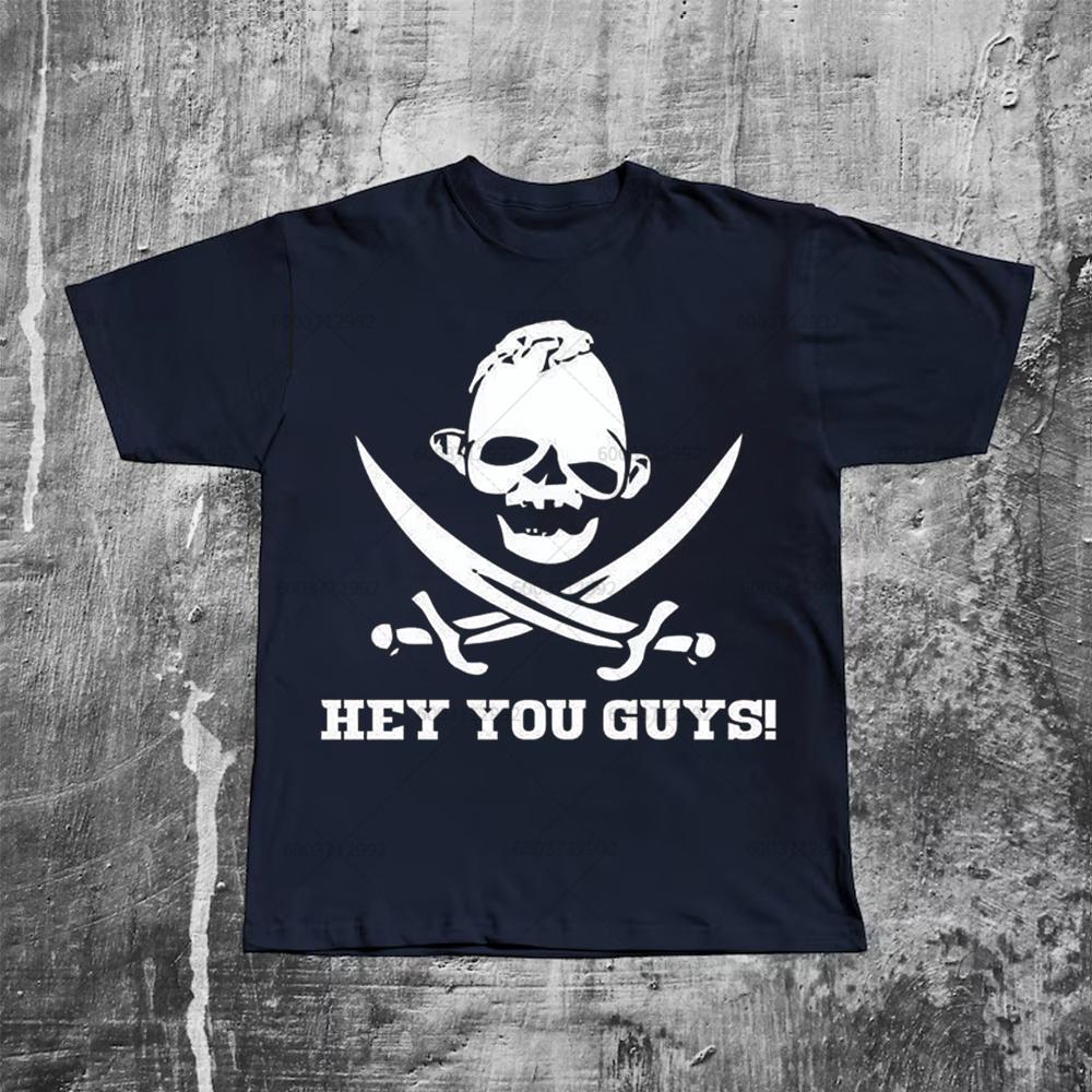 Men's T-Shirt Streetwear Hey You Guys Pirate Sloth Parody Joke Skull The Goonies Funny Meme Vintage Tee Women Oversized Harajuku