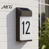 Solar House Number Light Light, Power with High-Efficiency Panels, Intelligent Automatic Address Frosted Glass LED Waterproof Outdoor Sign Powered