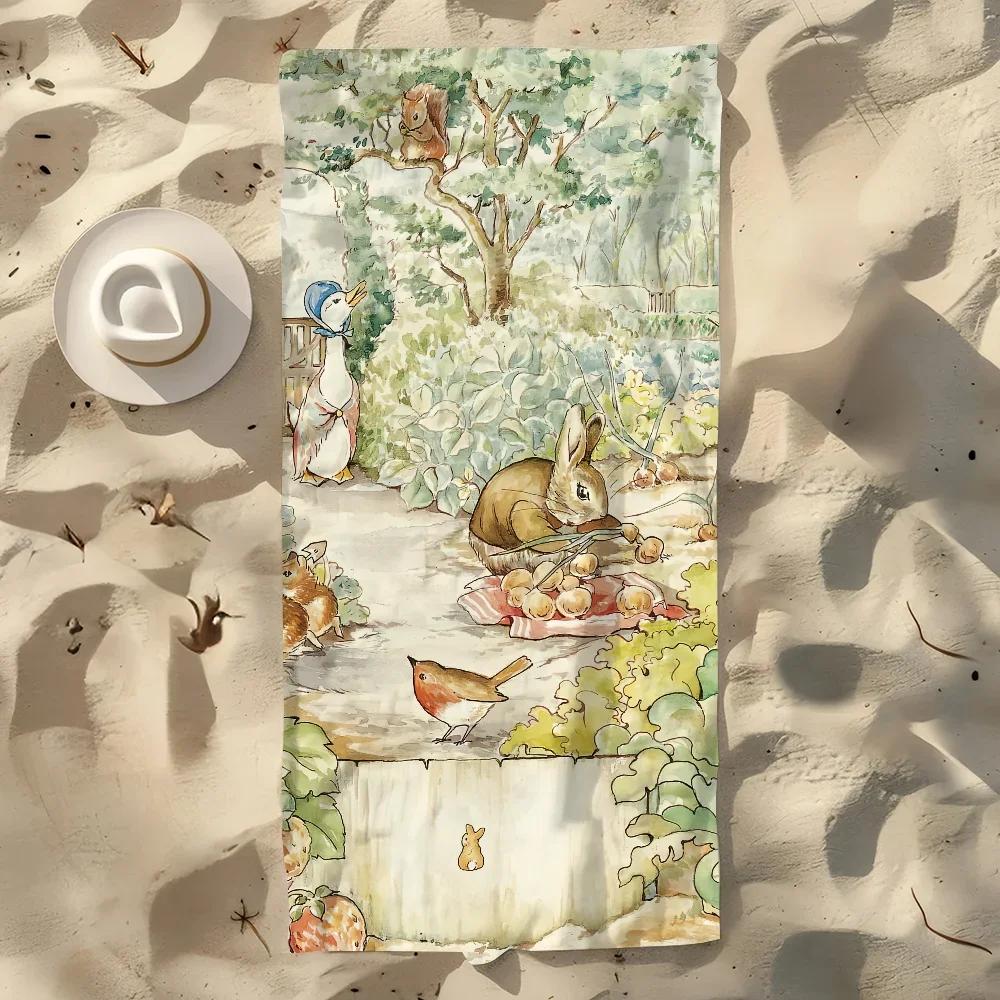 Cartoon Towel Soft Pool Gift For Travel Gym Shower Camping P-Peter-Rabbit Quick Dry Cute Sports Large Beach Towel