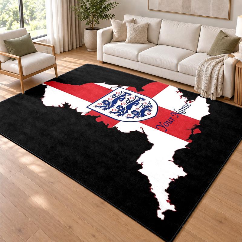 England national football team Custom Name Personalized Rug Non‑Slip Doormat Floor Carpet Housewarming Birthday Gift for Family Friends