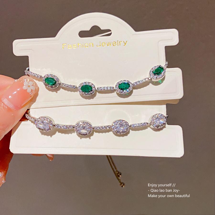 Geometric Zircon Pull Apart Bracelet With Cubic Zirconia For Women Fashion Accessory