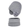 2pcs Coldproof Children Knitted Beanie Solid Color Pullover Hat Fashion Scarf Hat Set  Winter