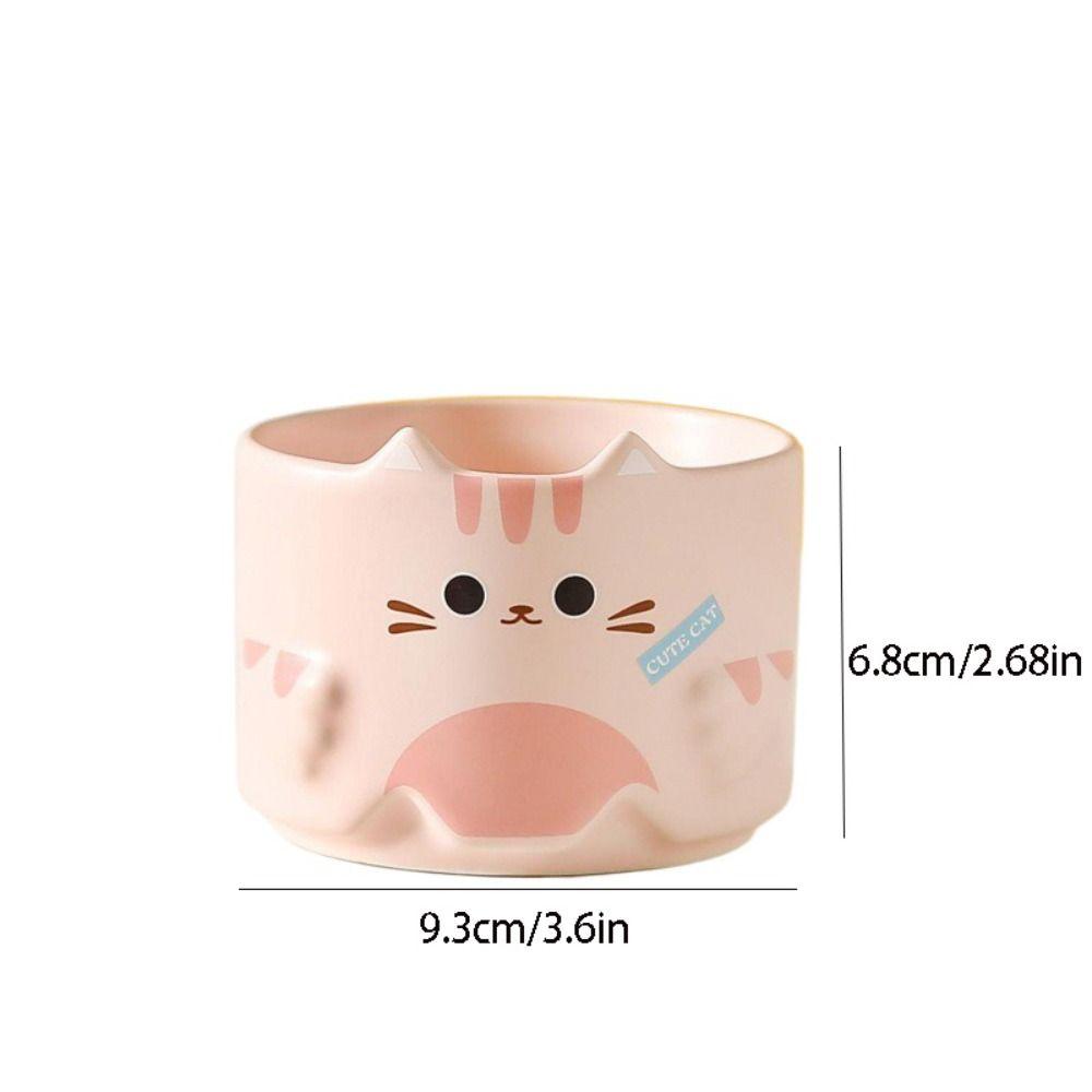 Cartoon Cat Mark Cup Ceramic Tea Drinking Cup Mug Water Cup  Girl