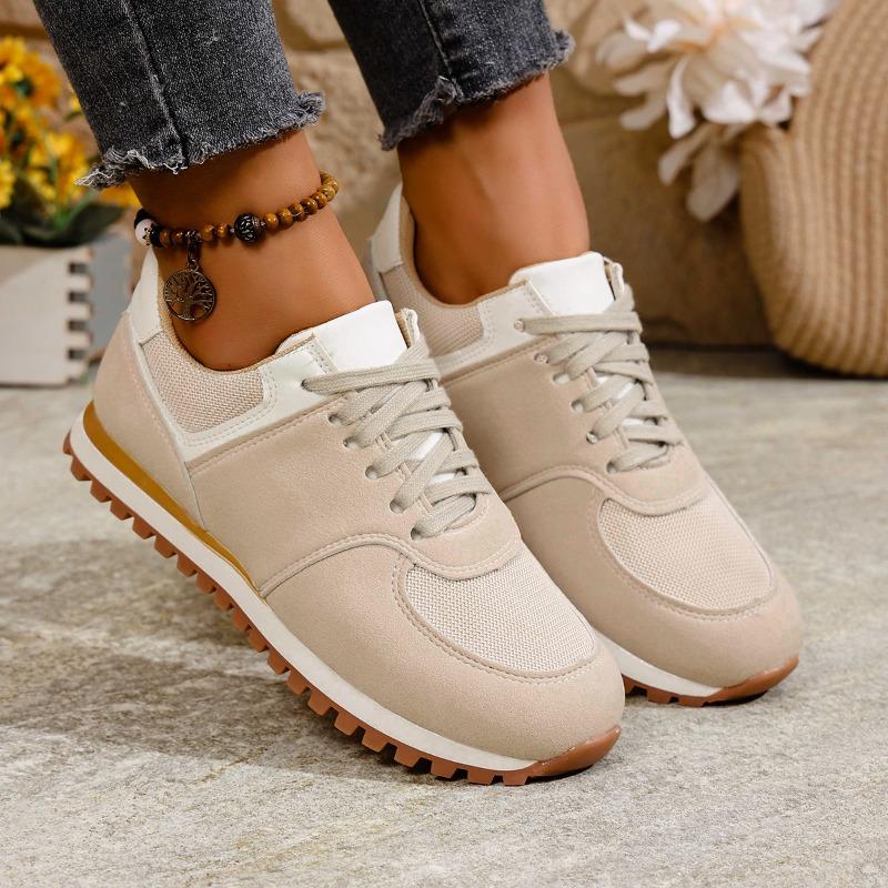 

New Large-sized Casual Sports Shoes with A Front Lace-up Round Toe Breathable Travel Shoe 36 слоновая кость