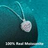 Pt950 Rose Gold Sterling Silver 1 CT Necklace High Clarity D Color VVS1 Heart Moissanite Pendant Necklace High Quality Jewelry