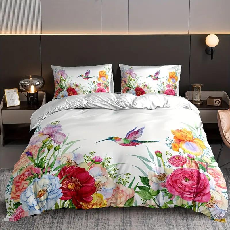3D Digital Printed Thickened Twill Brushed Quilt Cover and Pillowcase Single and Double Bedding Three-piece Set