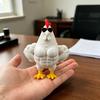 3D Printed Muscle Chicken Figurine Funny Cool Rooster Statue with Sunglasses Collectible Muscular Cock Desktop Ornament for Home Office Executive Desk