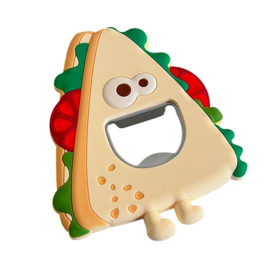 

Cartoon Bottle Opener Refrigerator Magnet 3D Sandwich Onion Banana Watermelon Pineapple Bottle Opening Tool Fridge Magnet A