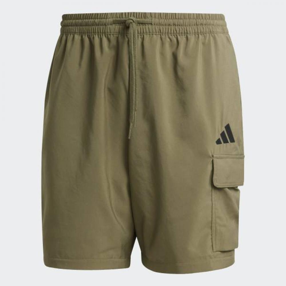 Adidas Unisex Essentials Small Logo Cargo Chelsea Shorts Daily Woven Shorts Khaki