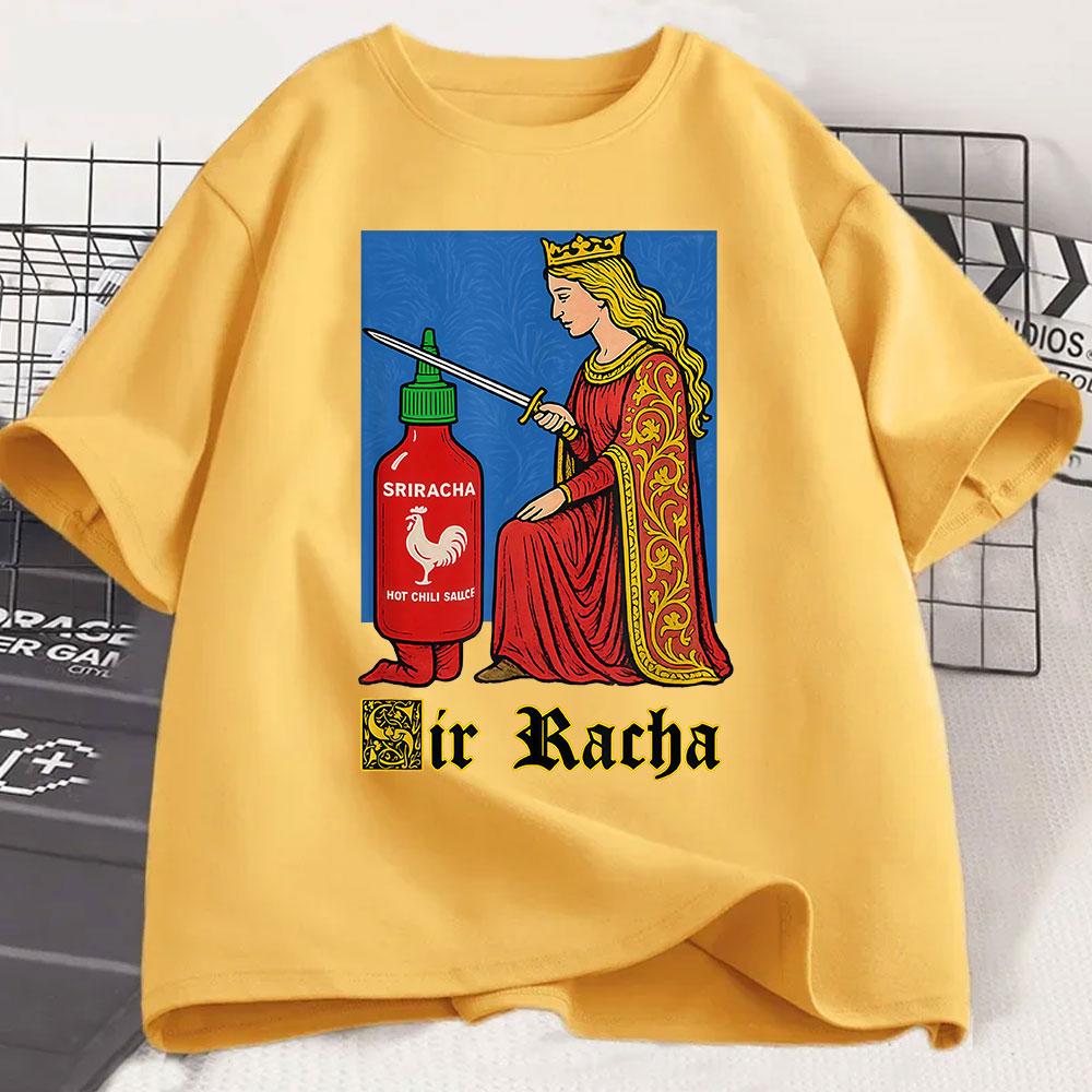 Sir Racha Lustiges Chili-Soße Grafik T-Shirt Herren Damen Kleidung Hohe Qualität Lässig Baumwolle Kurzarm T-Shirts Mode T-Shirts