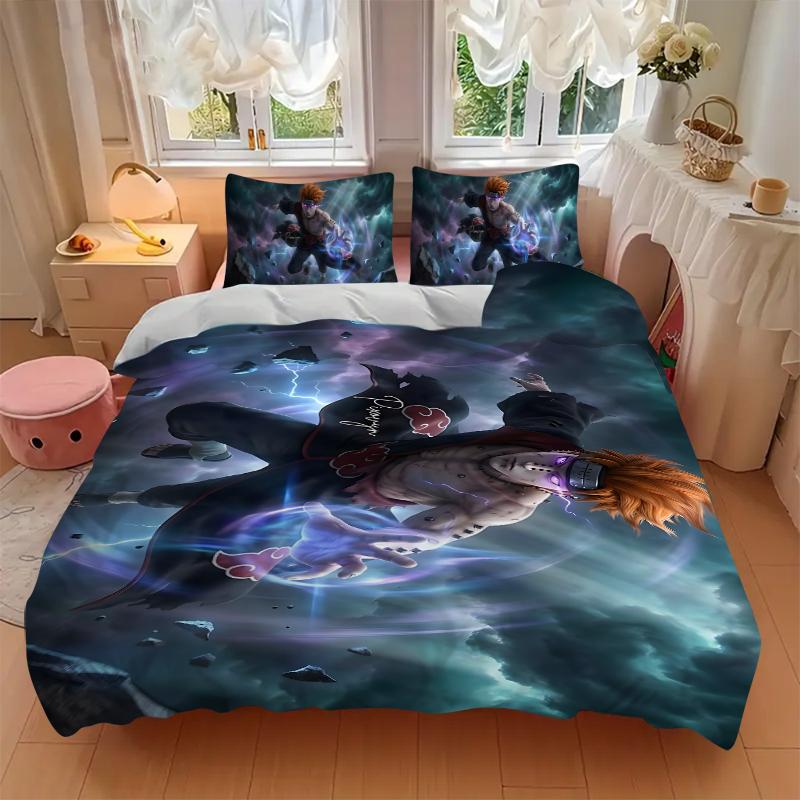3Pcs Powerful Anime Hero Action Bedding Set Soft Fabric Duvet Cover Pillowcases Home Xmas Halloween Gift 1 Duvet Cover 2 Pillowcase S1520