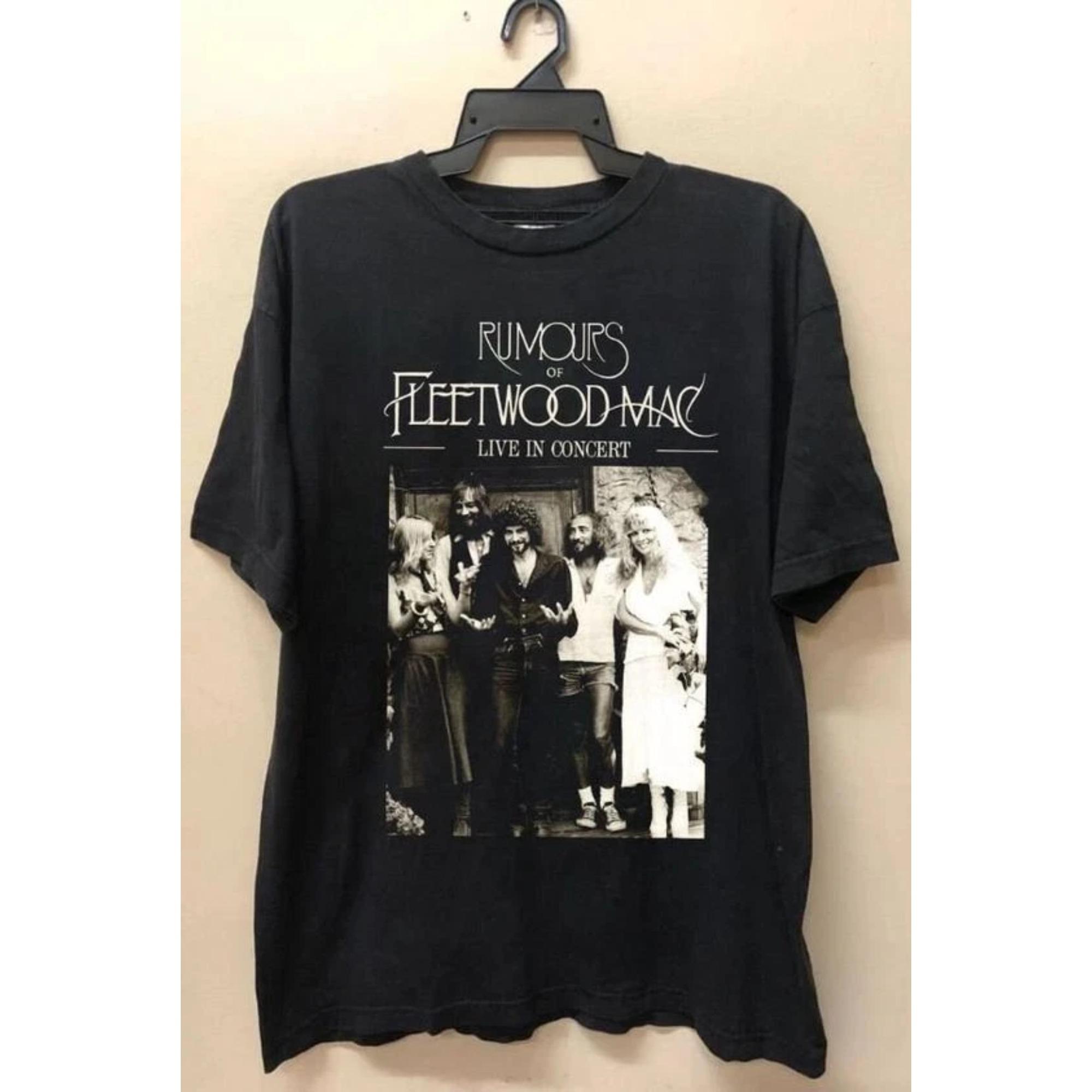 

Летний мировой тур Fleetwood Mac Угольная футболка с коротким рукавом Унисекс Мужская футболка Черная Повседневная с круглым вырезом Хлопковая футболка Юникс 4XL