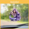 Cute Purple Mermaid Pattern Acrylic Pendant For Holiday Christmas Tree Ornament