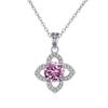 Bague Ringen 1ct VVS D Color Moissanite Pendant Necklace Women's 925 Sterling Silver Lucky Clavicle Chain Valentine's Day Gift