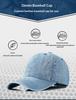 Customized High Quality Washed Denim Fabric Baseball Caps Exclusive 3D Embroidered Logo Printed Sporty Formal 100% Cotton Sports