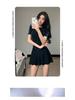 2023 Women's High-End Conservative Skirt-Style One-Piece Swimsuit - Slimming, Sporty, Belly-Covering, Flat-Leg Design for Hot Springs.