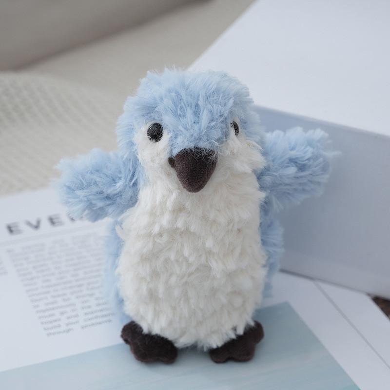 Cute Penguin Keychain Plush Toy Cartoon Style 13cm Grey Bead Chain For Decoration