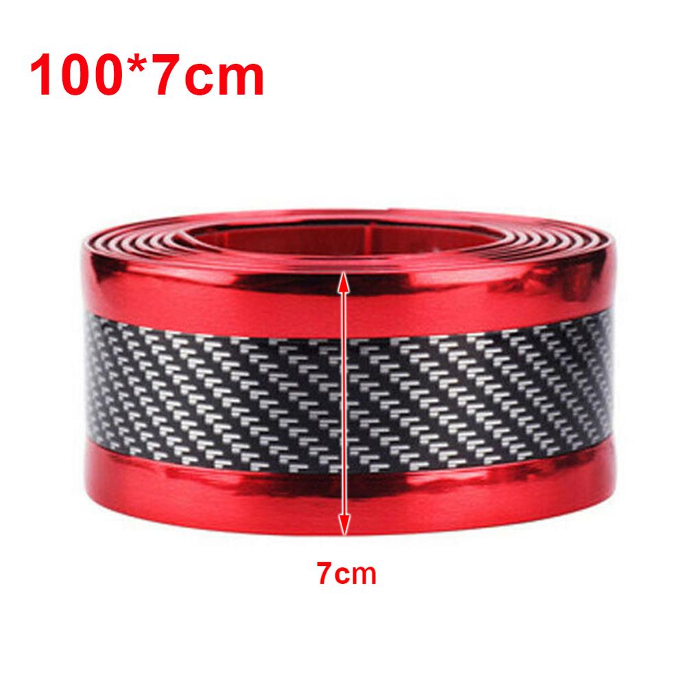 VÂNZARE Fibră de carbon Bandă de turnare din cauciuc Moale Negru Trim Bandă pentru bara de protecție DIY Protector pentru prag Protecție pentru margini Autocolante pentru mașină