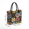  Bohemian Colorful Pattern Tote Bag Large Capacity Casual Daily Shoulder Bag for Shopping Travel