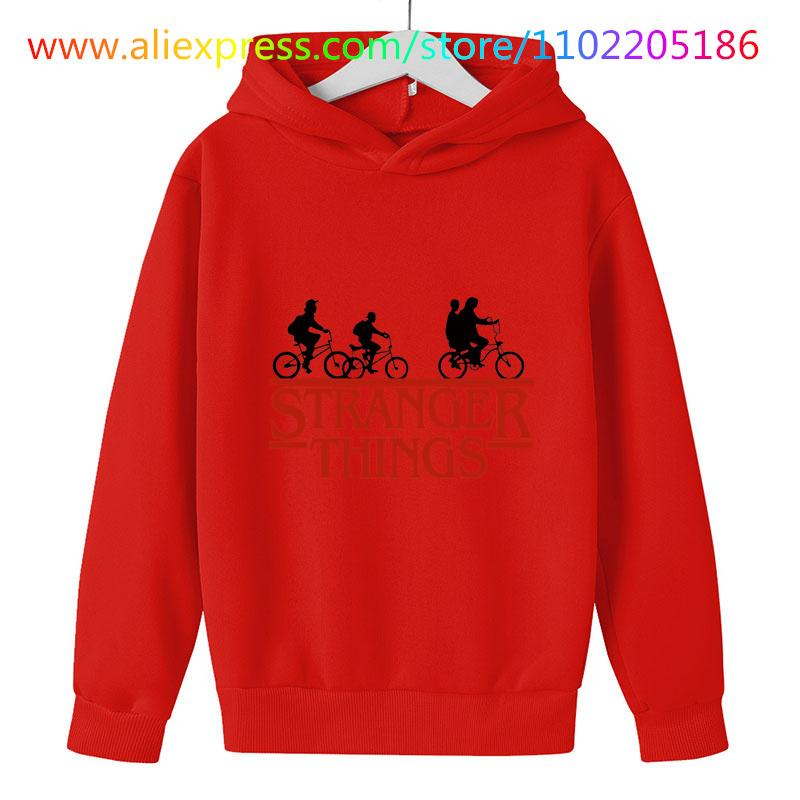 MINISO 2025 kinderkleding Club Sweatshirts 4-14 Jaar Kinderen Baby Meisjes Populair Stranger Things 5 hoodie Bedrukte Hoodies Lange Mouwen Kinder Tops 120