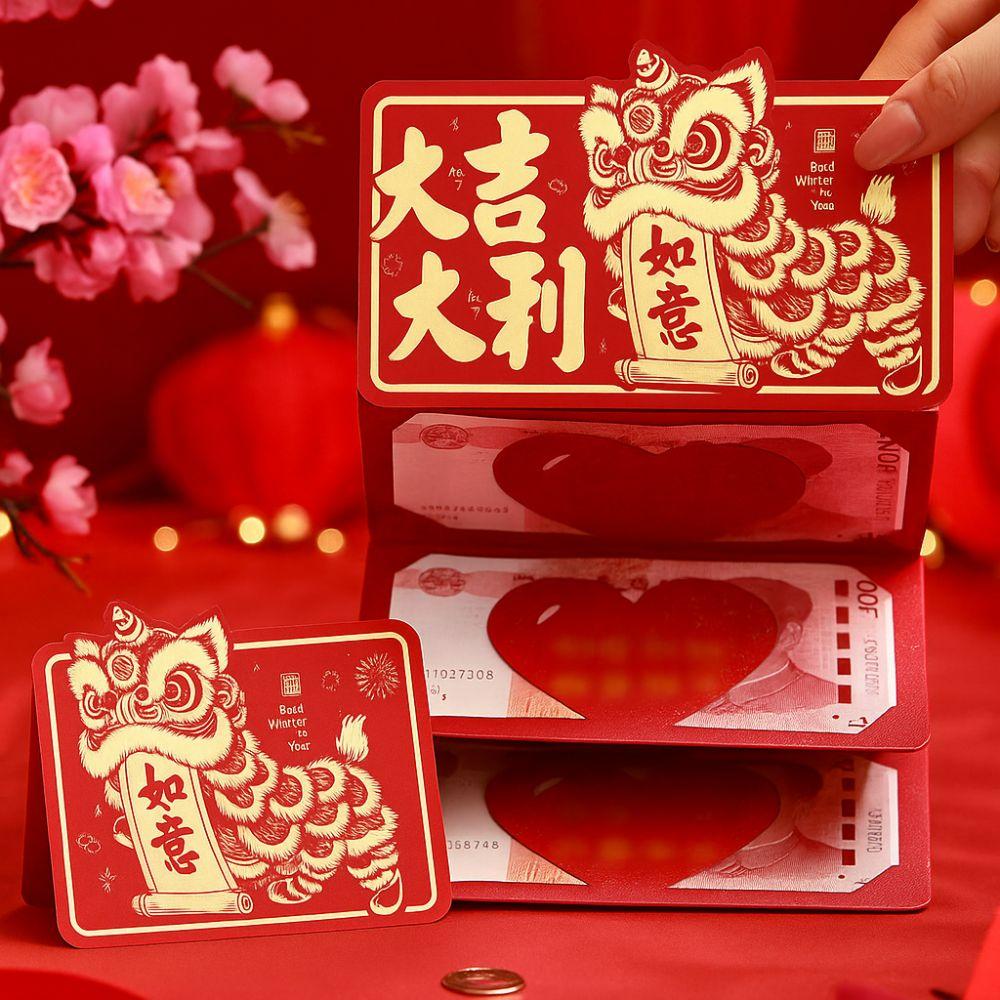 2026 Year of The Horse Folding Red Envelope Cartoon Pattern Traditional Money Envelope Festival Hongbao Chinese New Year