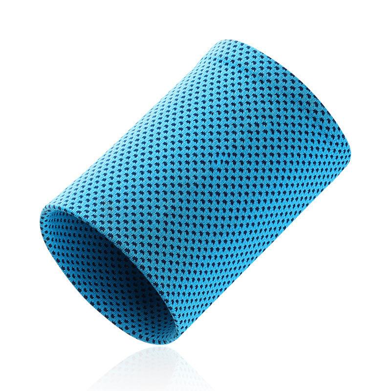2pcs Ice Cooling Wristband Exercise Breathable Tennis Wristband Outdoor Sports Sweatband For Running Fitness Yoga Cycling Hiking