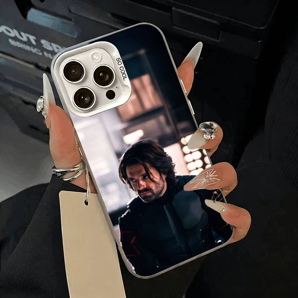 B-Bucky- Barnes Winter -S-Soldier Phone Case For iPhone 11 12 13 14 15 16Pro Max Plus White Sliver Phone Cover