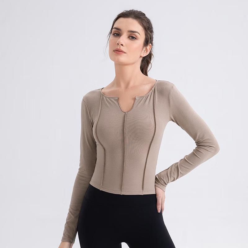 

Women s Long Sleeve V-Neck Yoga & Running Top L