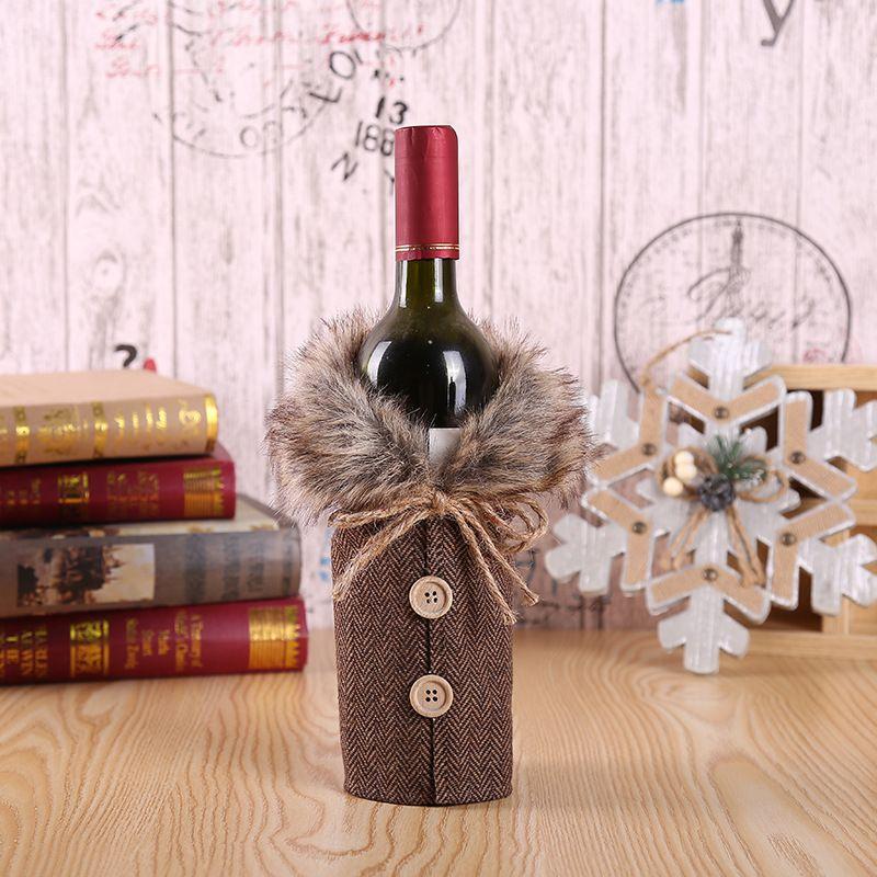 Luxurious Santa Claus Wine Bottle Cover Gift Bag For Festive Christmas Table Decor