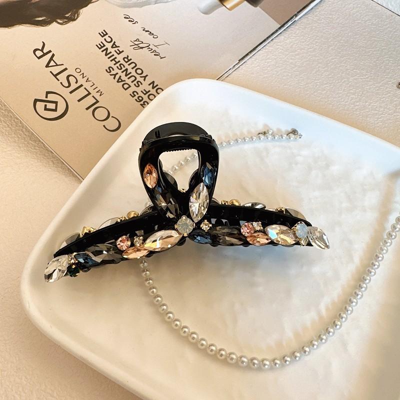 

Модная заколка-краб для волос большого размера с ультраблестящими полностью бриллиантовыми элементами в форме креста, корейская заколка-акула высокого класса для женщин