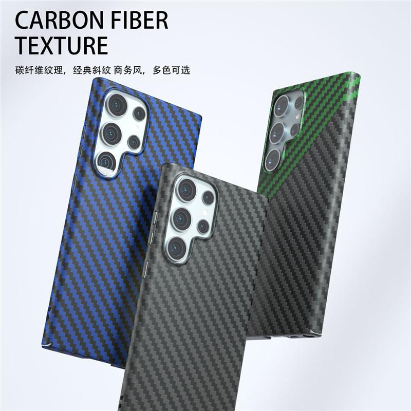 Applicable to S25 mobile phone case water sticker carbon fiber PC contrasting color S23PRO Samsung S22Ultra hard case Samsung