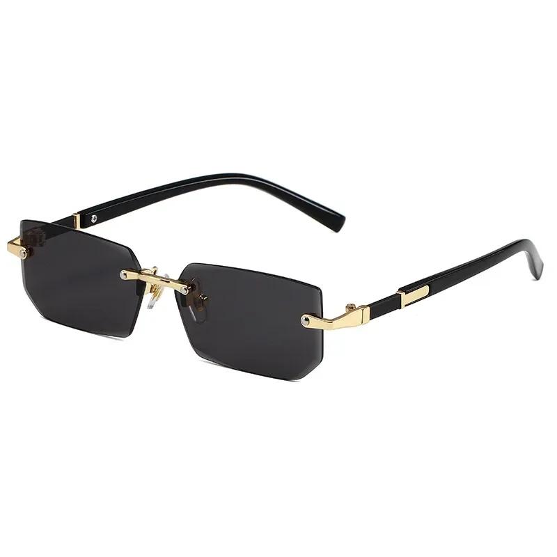 Unisex Rimless Square Sunglasses Women Men Designer Brand Sun Glasses Female Male Colorful Small Mirror