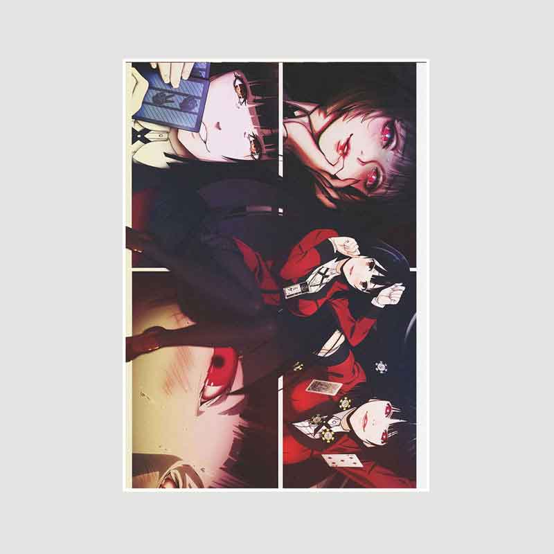 Classic Anime Kakegurui Posters Retro White Paper Manga Figure Poster Decor Prints Clear Image Bedroom Bar Decoration Art Painting Decorative Pictures