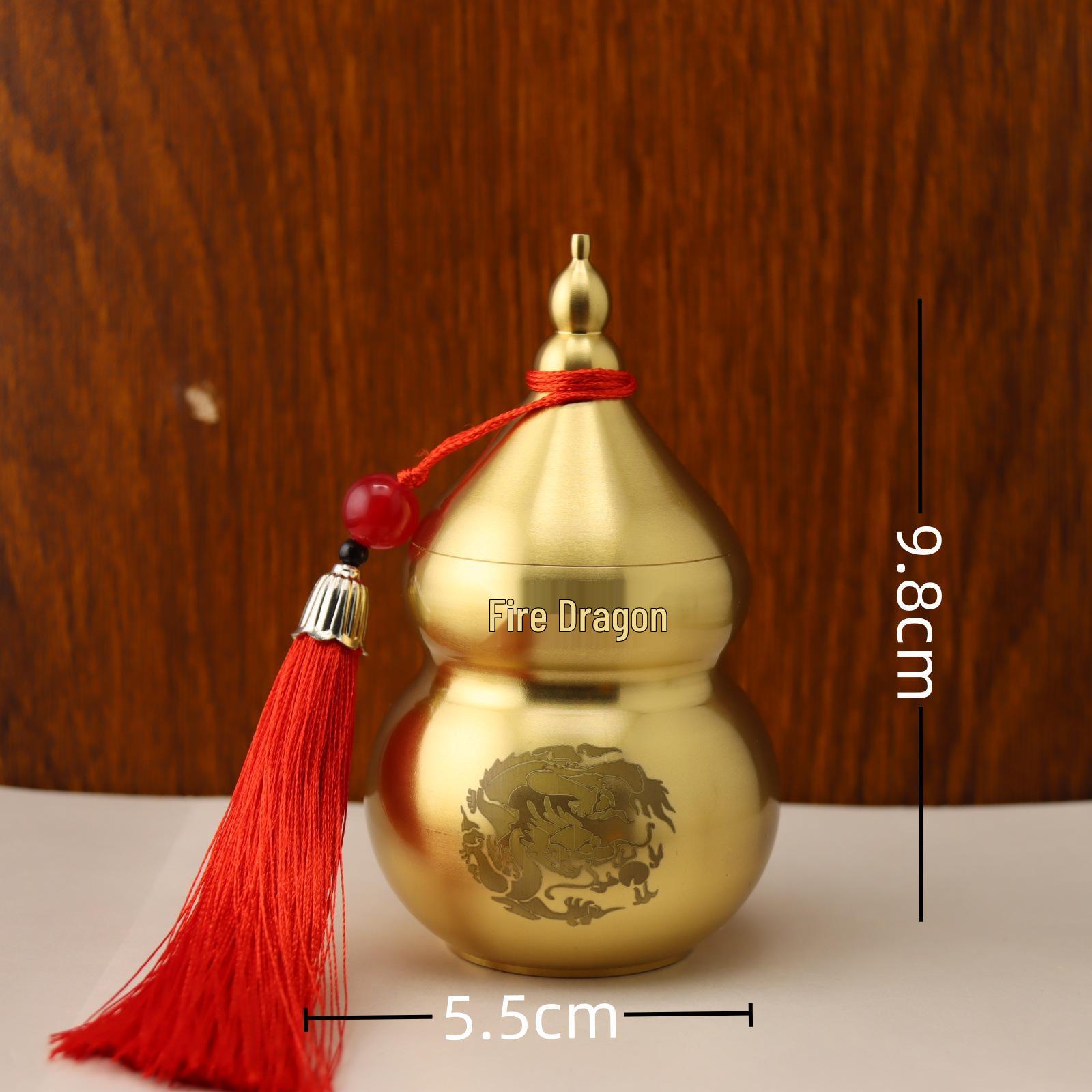 Pure Copper Brass Gourd Bottle - Hundred Blessings Home Decor Ornament Default
