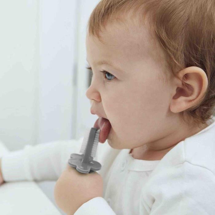 Brosse à dents bébé ergonomique double face - Vert menthe