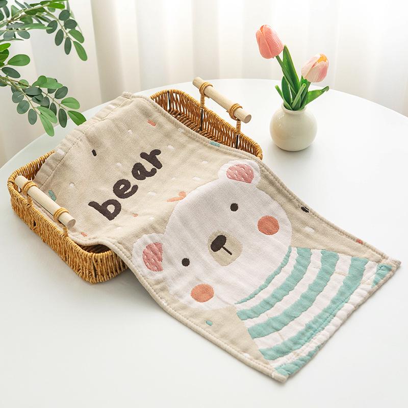 New Style Three-Layer Gauze Cotton Towel for Children - Absorbent Large Towel for Kindergarten Use