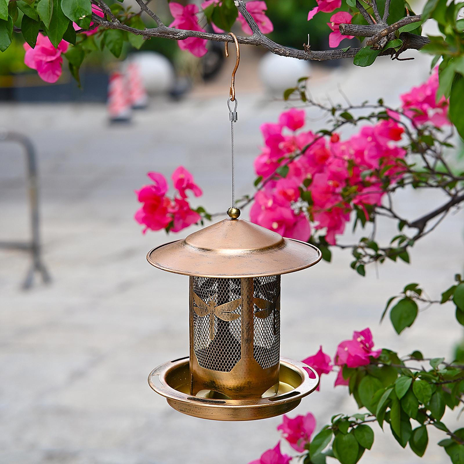 

Кормушка для птиц Инструмент для кормления Компактная с крючком Универсальная Железная Легкая Контейнер для корма Украшение для Dragonfly Pattern