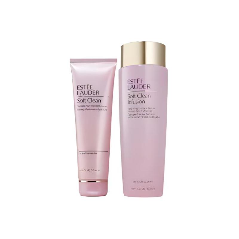 ESTEE LAUDER Soft Skin Water Silk Radiance Skincare Sets Hydrating Cleansing 400ml Water+125ml Facial Cleansing Milk Gentle