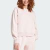 Adidas Signature Print Fleece Loose Logo Casual Sports Crewneck Long Sleeve Sweatshirt Women Sweatshirt Pink IY1455