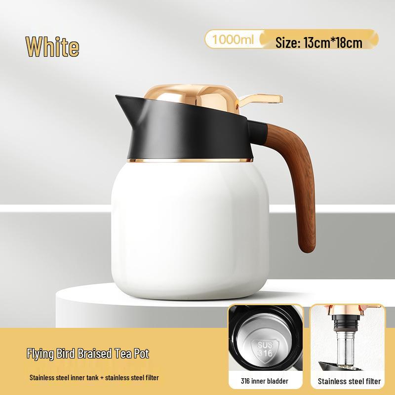 Large Capacity Steaming Teapot, Stainless Steel with Ceramic Coating, Tea-Water Separation, Heat Preservation, Ideal for Brewing Old White Tea At Home